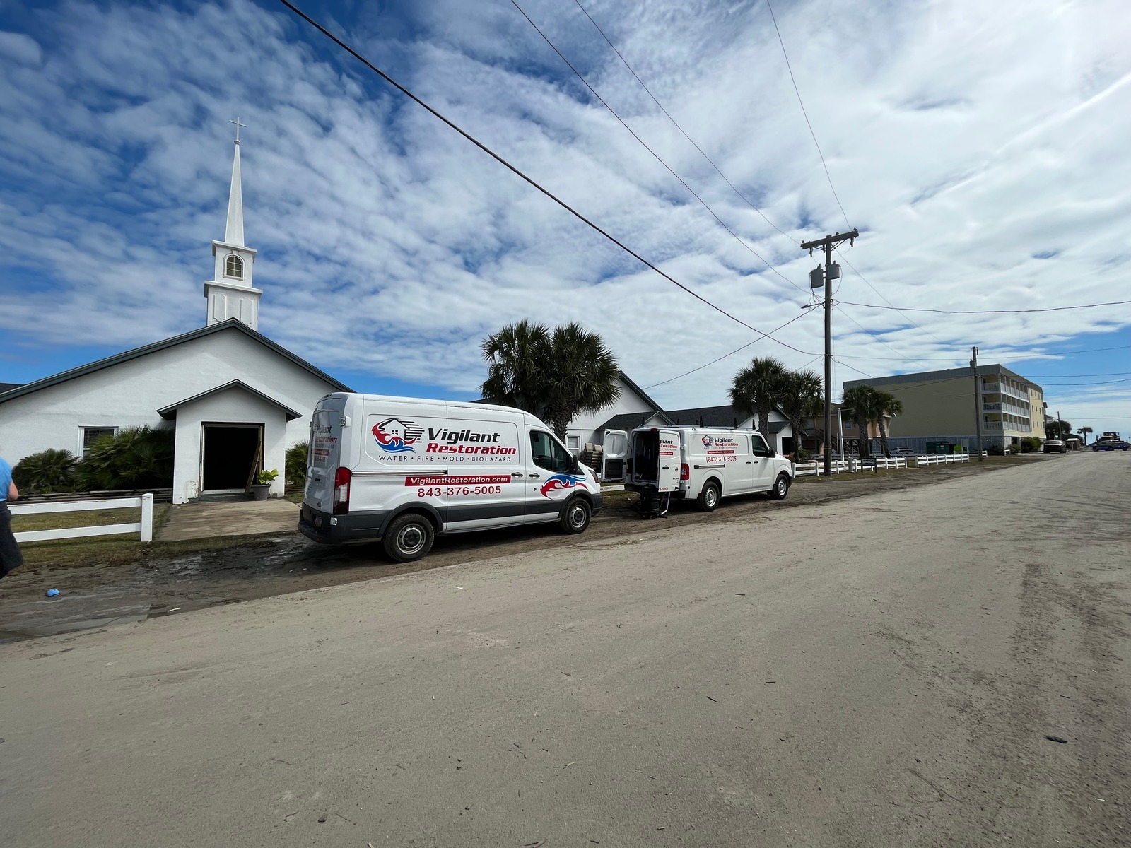 Vigilant Restoration service vehicle on site