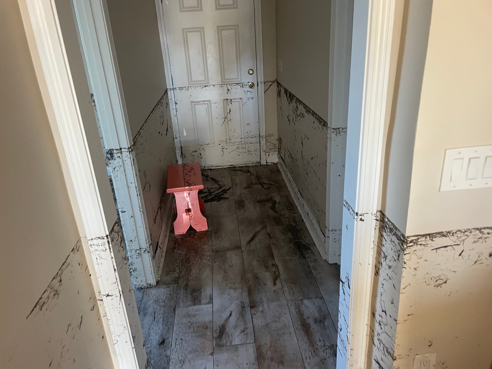 Flooded basement requiring emergency water damage restoration